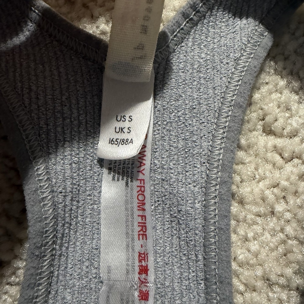 Free People Movement Free Throw Crop Bra Top Gray Blue Small Ribbed - Picture 3 of 7